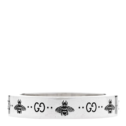 Gucci Sterling Silver Narrow Bee Ring 54 6.75 3 of 7