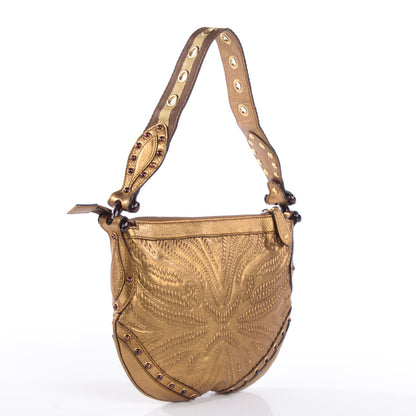 Gucci Metallic Calfskin Embossed Studded Pelham Bronze 3 of 7