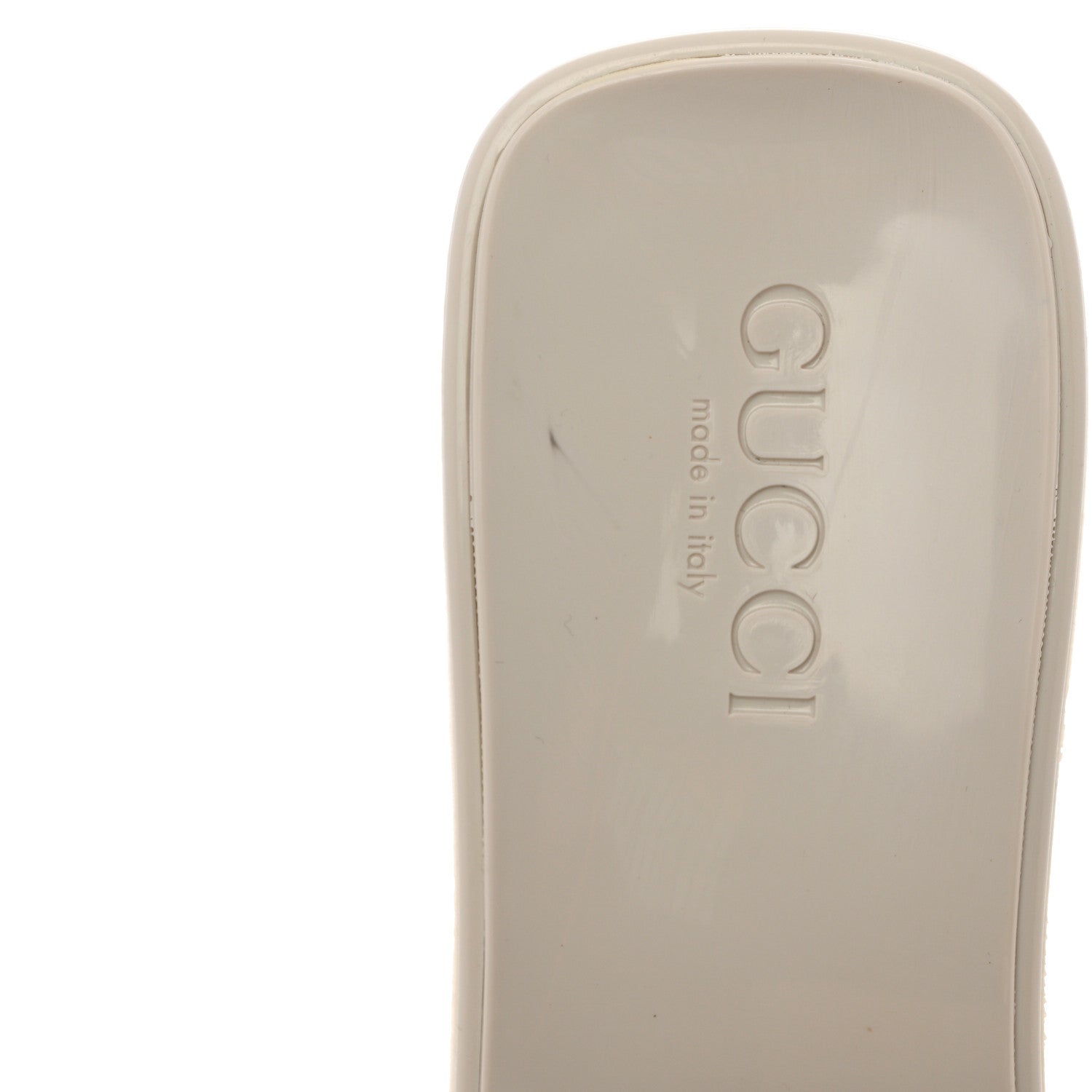 Gucci Rubber Gucci Logo Womens Platform 20/60mm Slide Sandals 39 Mystic White 9 of 13