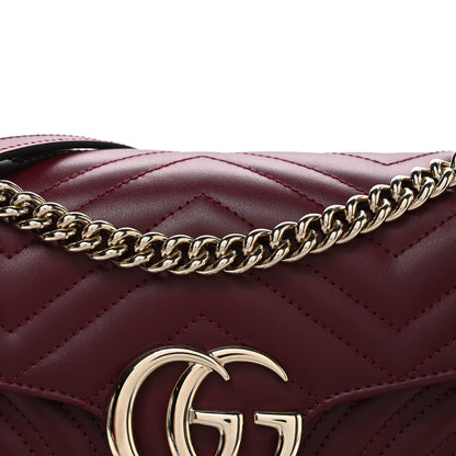 Gucci Calfskin Matelasse Medium GG Marmont Shoulder Bag Ancora Red 8 of 10