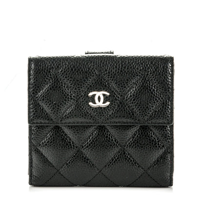 Chanel Caviar Quilted Compact French Flap Wallet Black 1 of 8