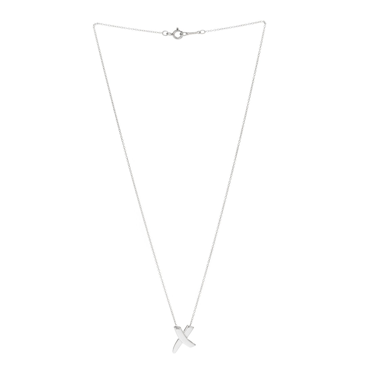 Tiffany Sterling Silver Paloma Picasso Graffiti X Pendant Necklace 3 of 6