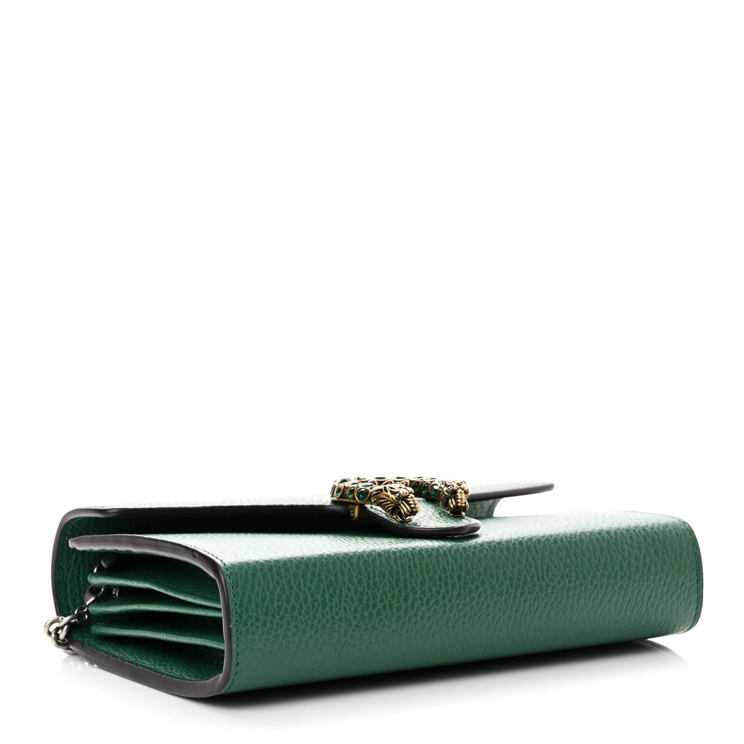 Gucci Calfskin Mini Dionysus Chain Wallet Emerald 4 of 9
