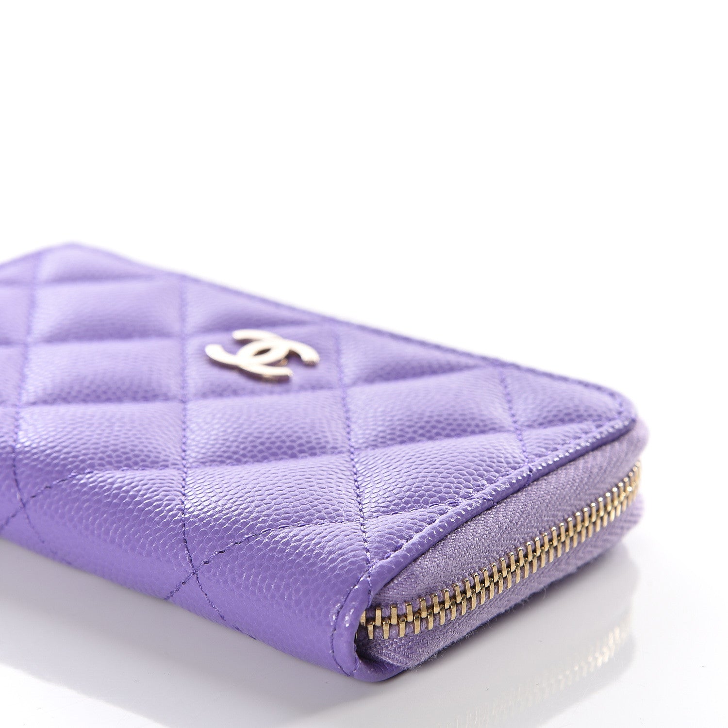 Chanel Caviar Quilted Zipped Key Holder Case Purple 6 of 11