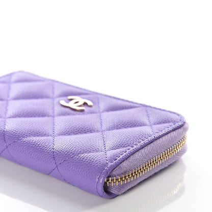 Chanel Caviar Quilted Zipped Key Holder Case Purple 6 of 11