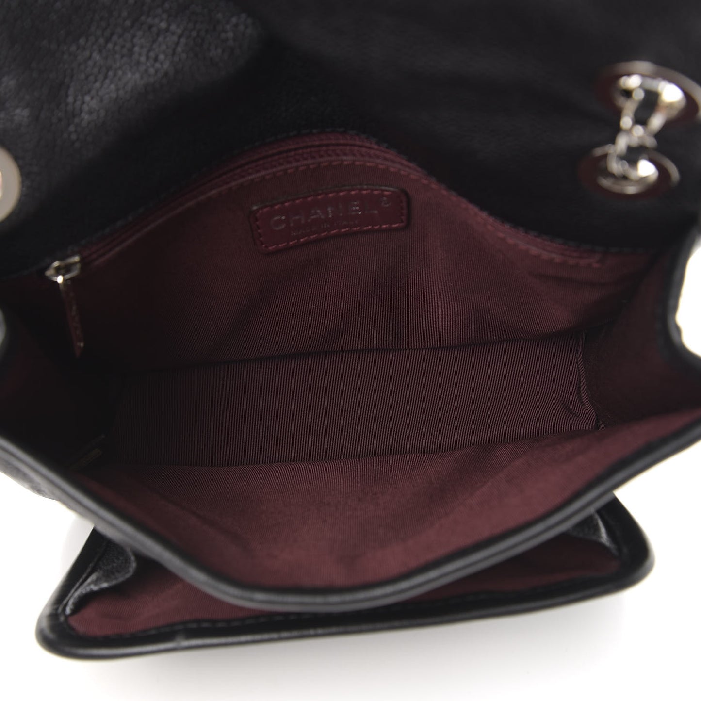Caviar Quilted Mini French Riviera Flap Black