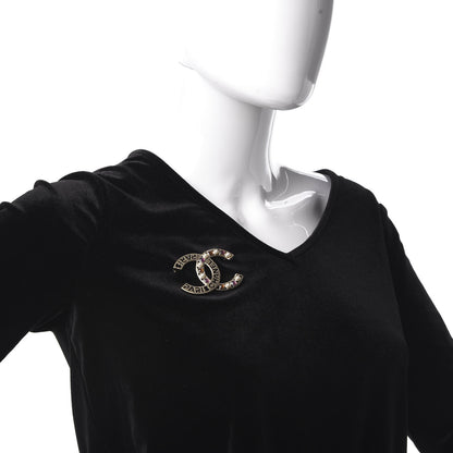 Chanel Crystal Pearl Glass CC Logo Brooch Gold Pink Orange 2 of 5