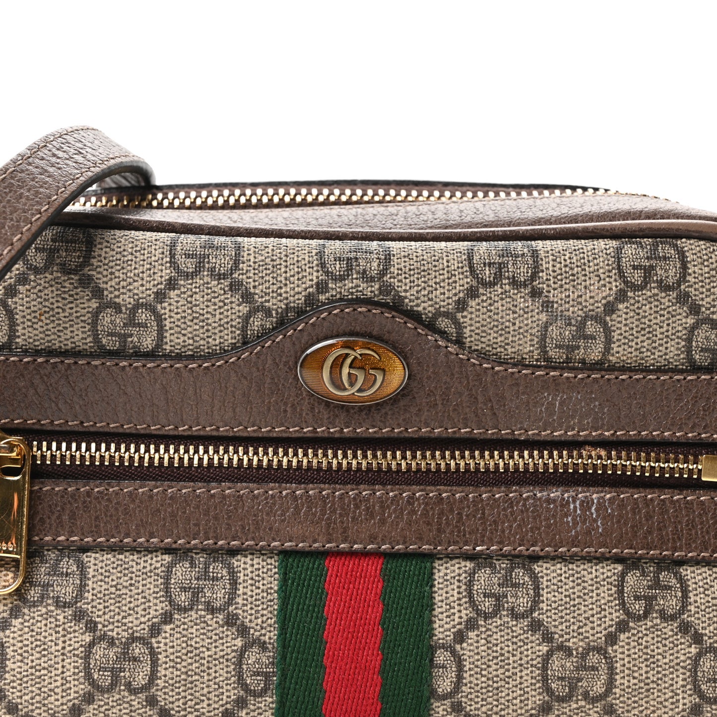 GG Supreme Monogram Web Mini Ophidia Shoulder Bag Brown