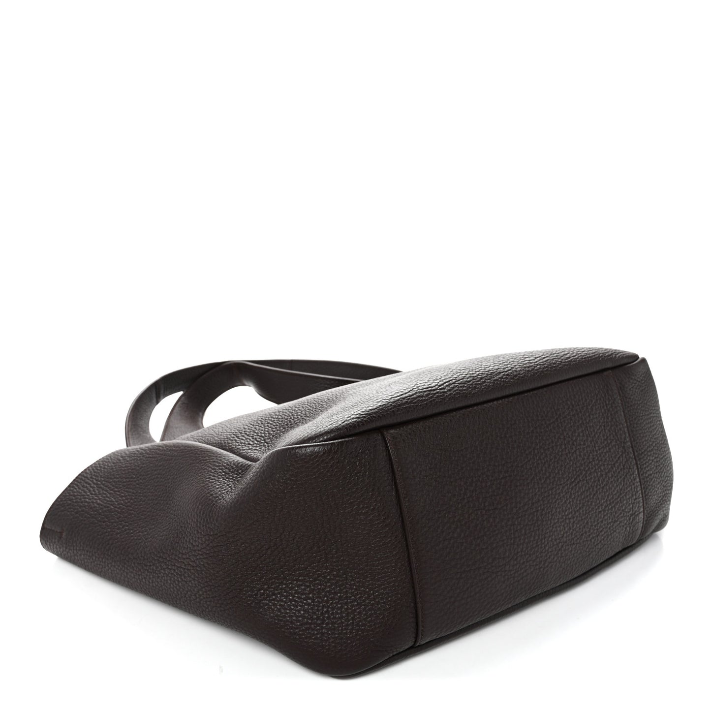 Grained Deerskin Bea Tote Marron Fonce