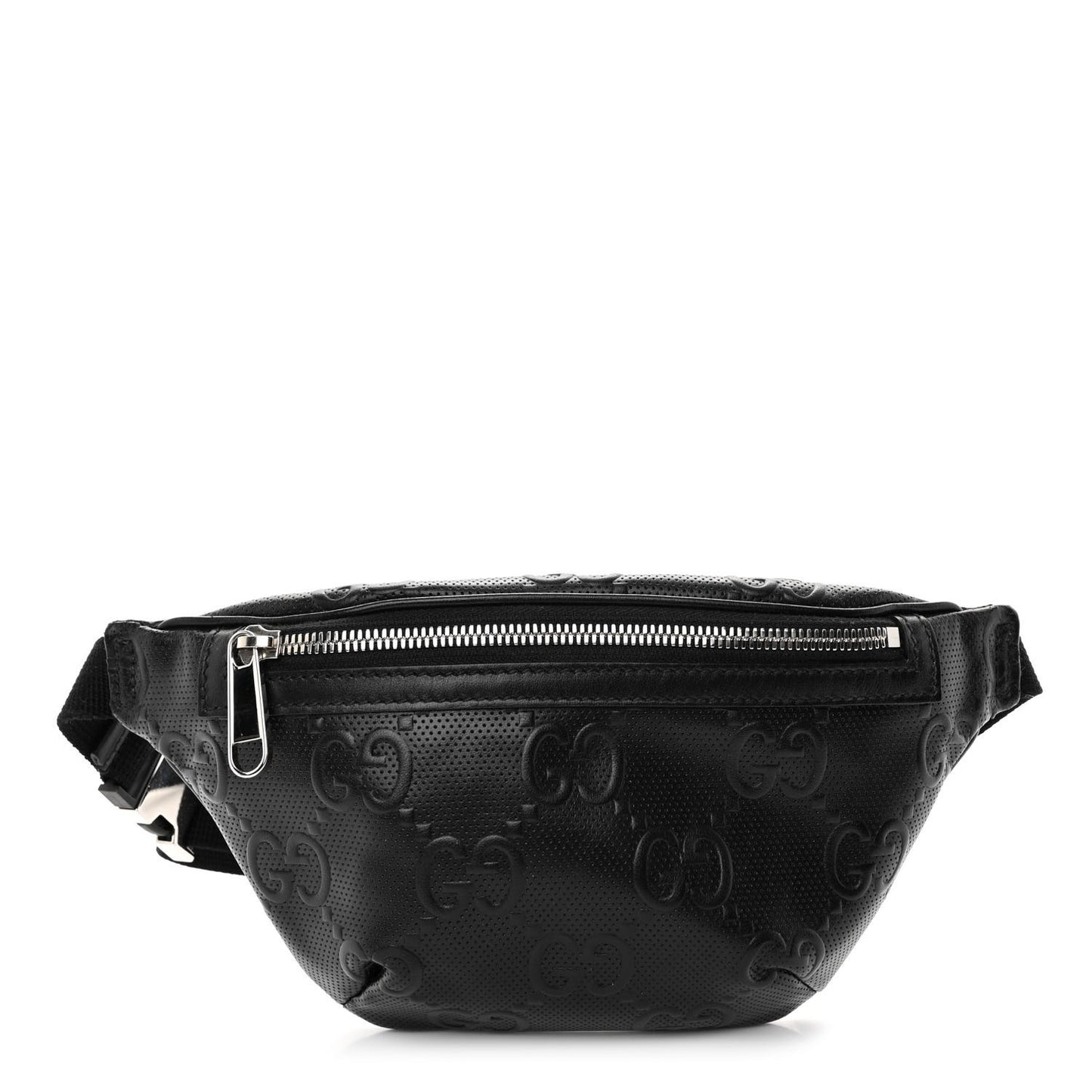 Calfskin GG Tennis Embossed Belt Bag Black