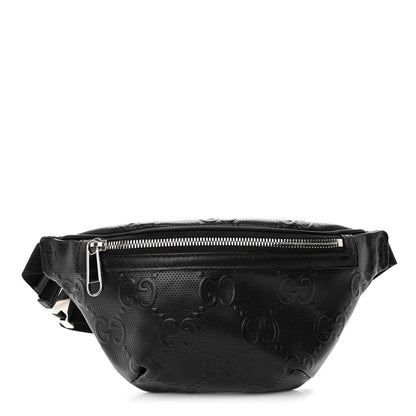 Gucci Calfskin GG Tennis Embossed Belt Bag Black 1 of 10