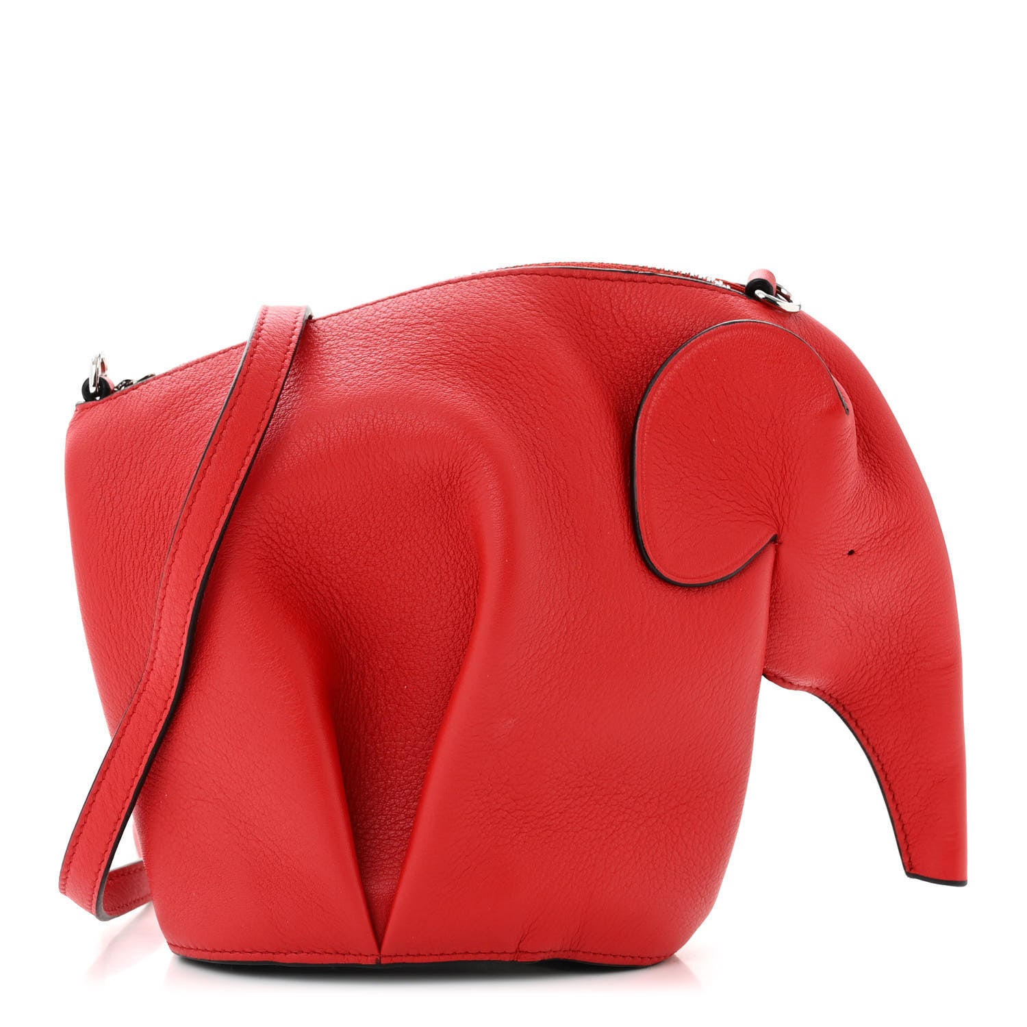 Loewe Calfskin Mini Elephant Crossbody Bag Scarlet Red 1556401