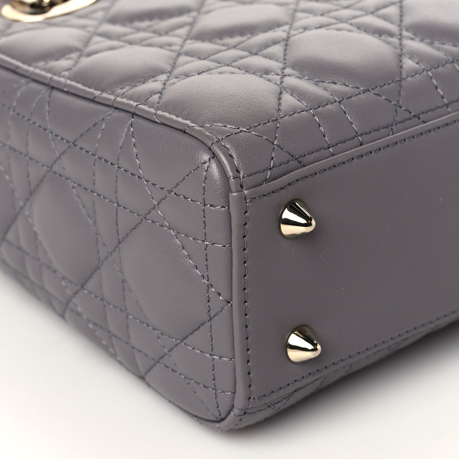 Christian Dior Lambskin Cannage Small My ABCDior Lady Dior Grey 8 of 9