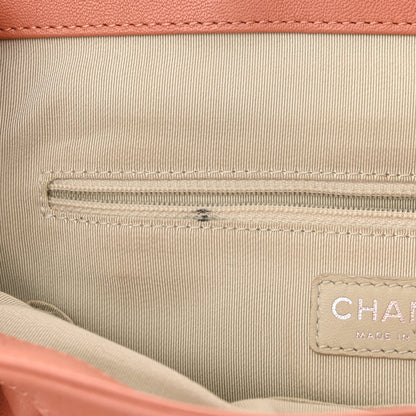 Chanel Washed Lambskin Quilted Medium Chain Around Messenger Salmon 11 of 12