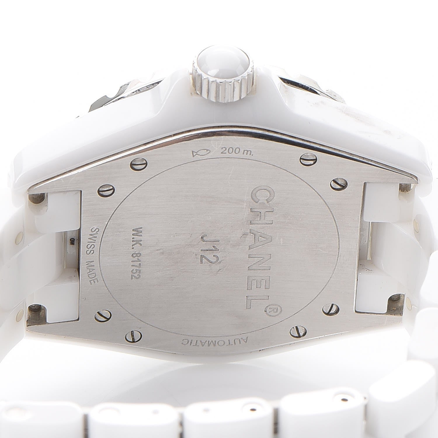 Chanel Stainless Steel Ceramic 38mm J12 Automatic Watch White 6 of 9