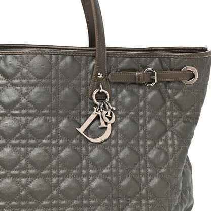 Christian Dior Coated Canvas Cannage Large Panarea Tote Grey 8 of 19