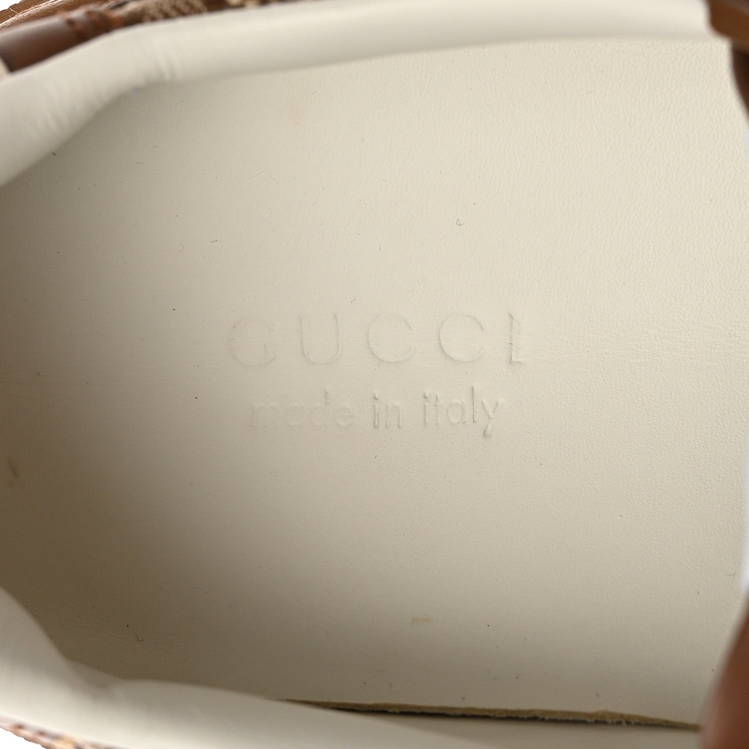 Gucci Calfskin GG Monogram Womens Platform 55mm Sneakers 38.5 Hezelnut Beige Ebony Mystic White 6 of 9
