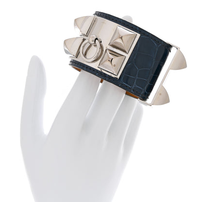 Hermes Shiny Alligator Collier De Chien CDC Bracelet S Bleu Roi 2 of 5