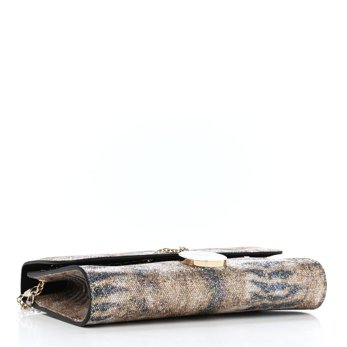 Metallic Gloss Glitter Sirene Riviera Clutch Gold