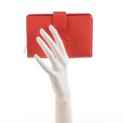 Chanel Caviar Timeless CC L-Zip Pocket Wallet Light Red 2 of 8