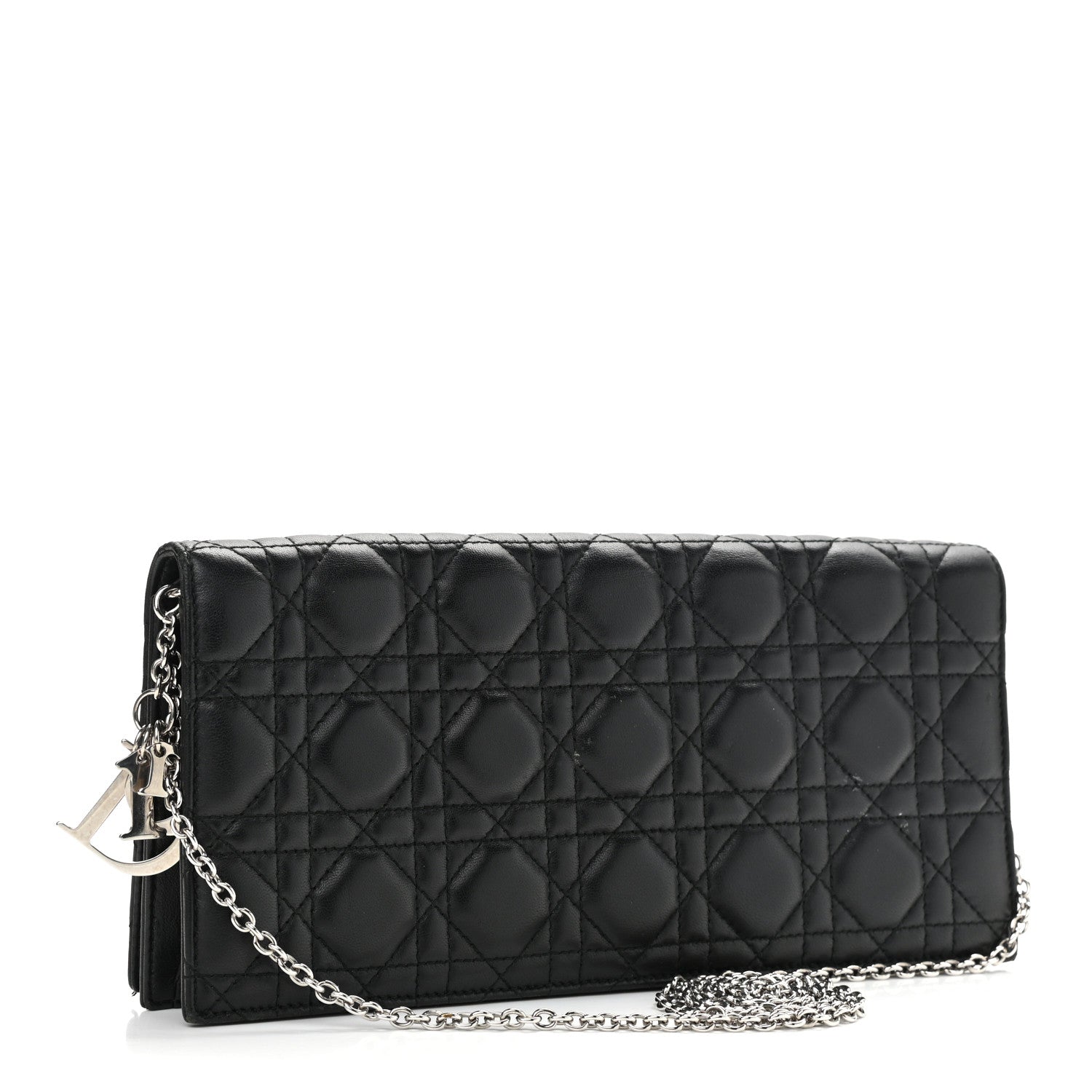 Christian Dior Lambskin Cannage Lady Dior Convertible Clutch Black 3 of 21