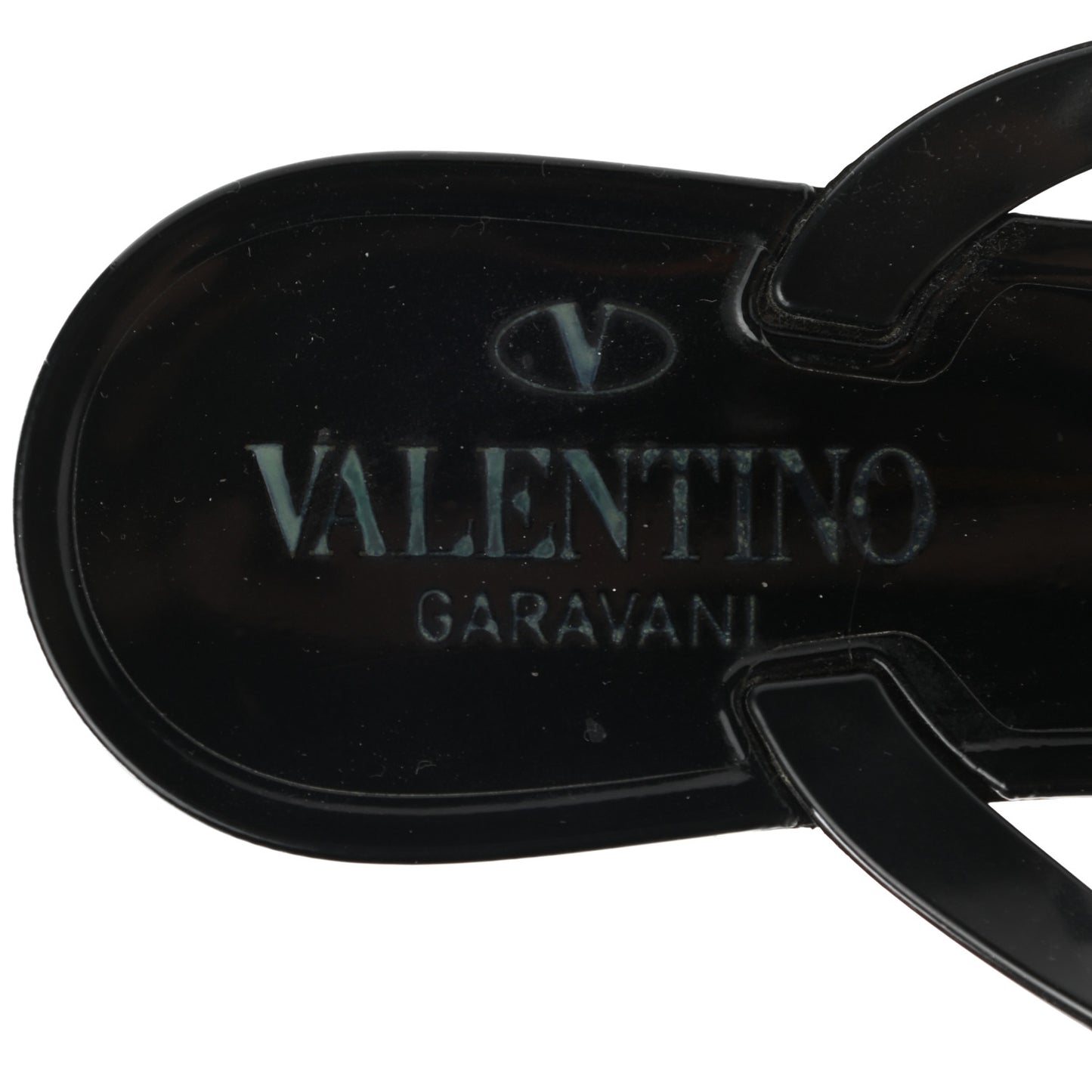 PVC Jelly Rockstud Bow Thong Sandals 35 Black