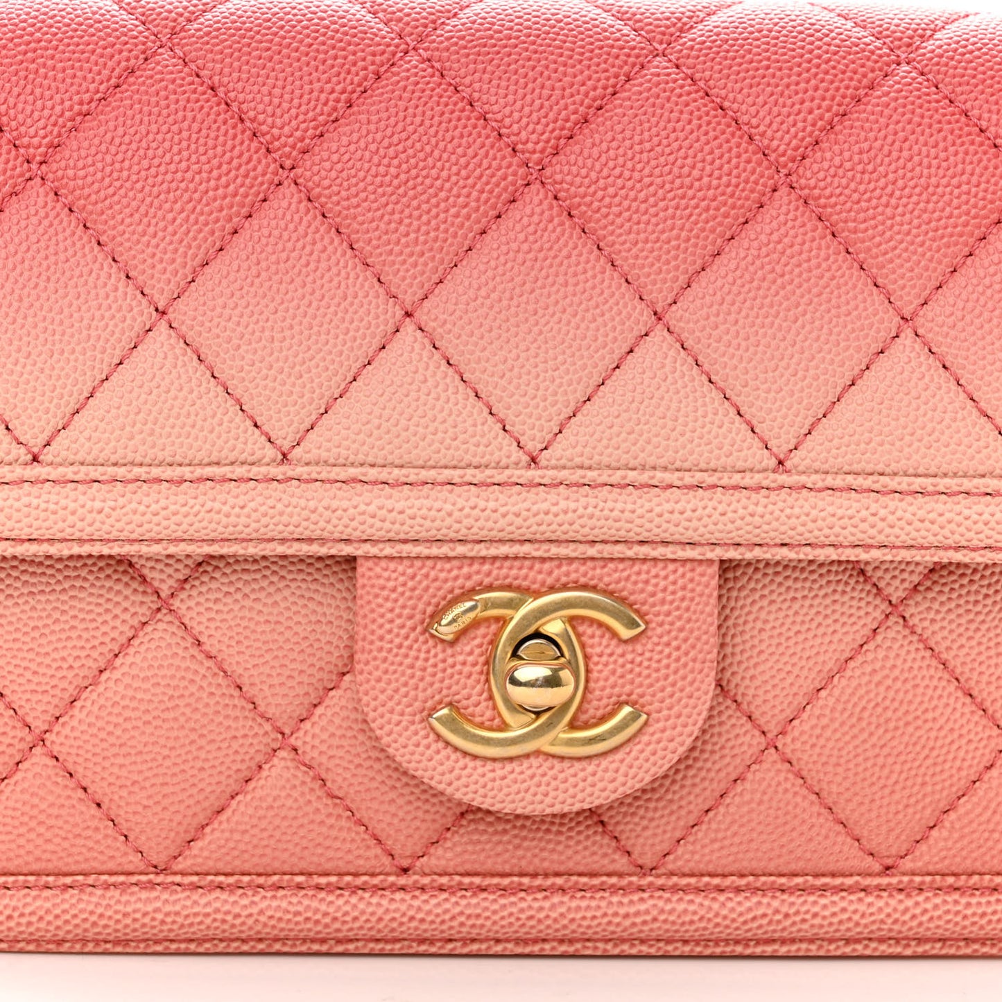 Caviar Quilted Sunset On The Sea Waist Bag Coral