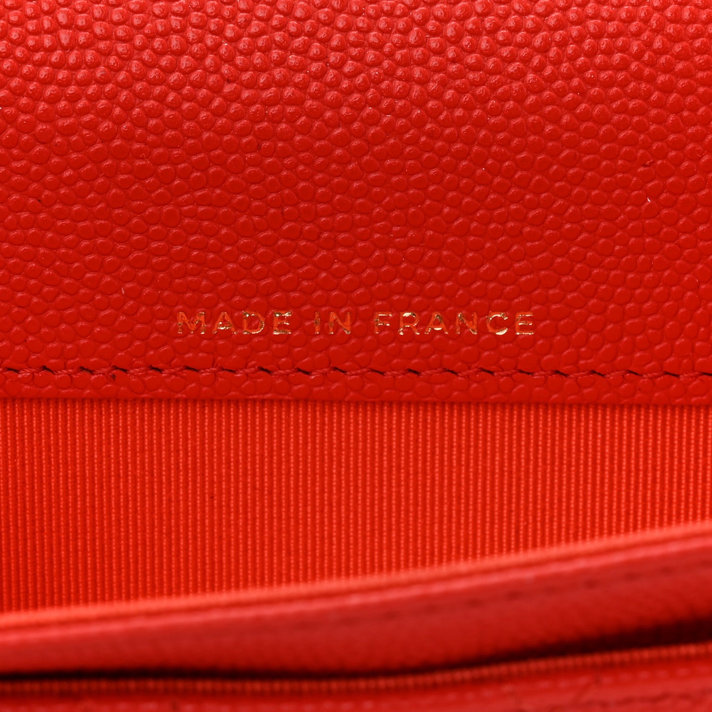 Caviar Quilted Flap Card Holder Wallet Red