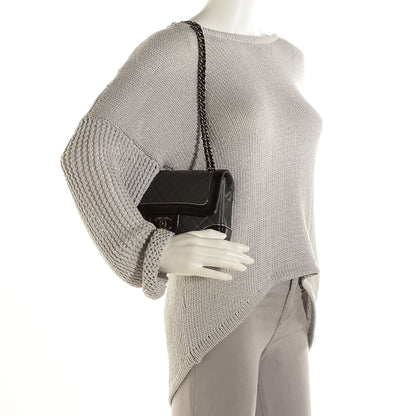 Chanel Calfskin Quilted Bi-Color Mini Flap Grey Black 2 of 9