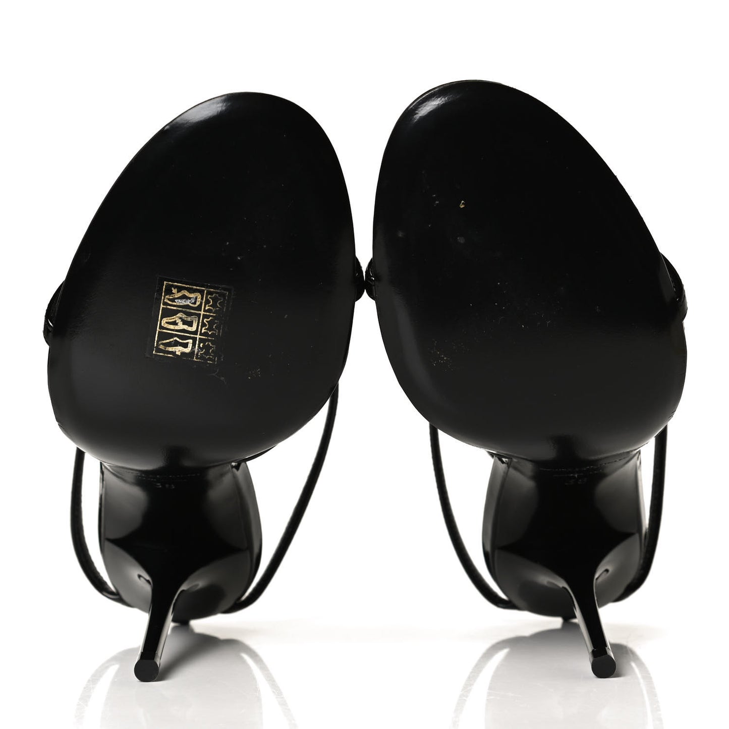 Patent Cassandra 100 Ankle Strap Sandals 38 Black