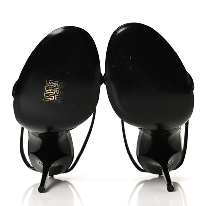 Saint Laurent Patent Cassandra 100 Ankle Strap Sandals 38 Black 7 of 11