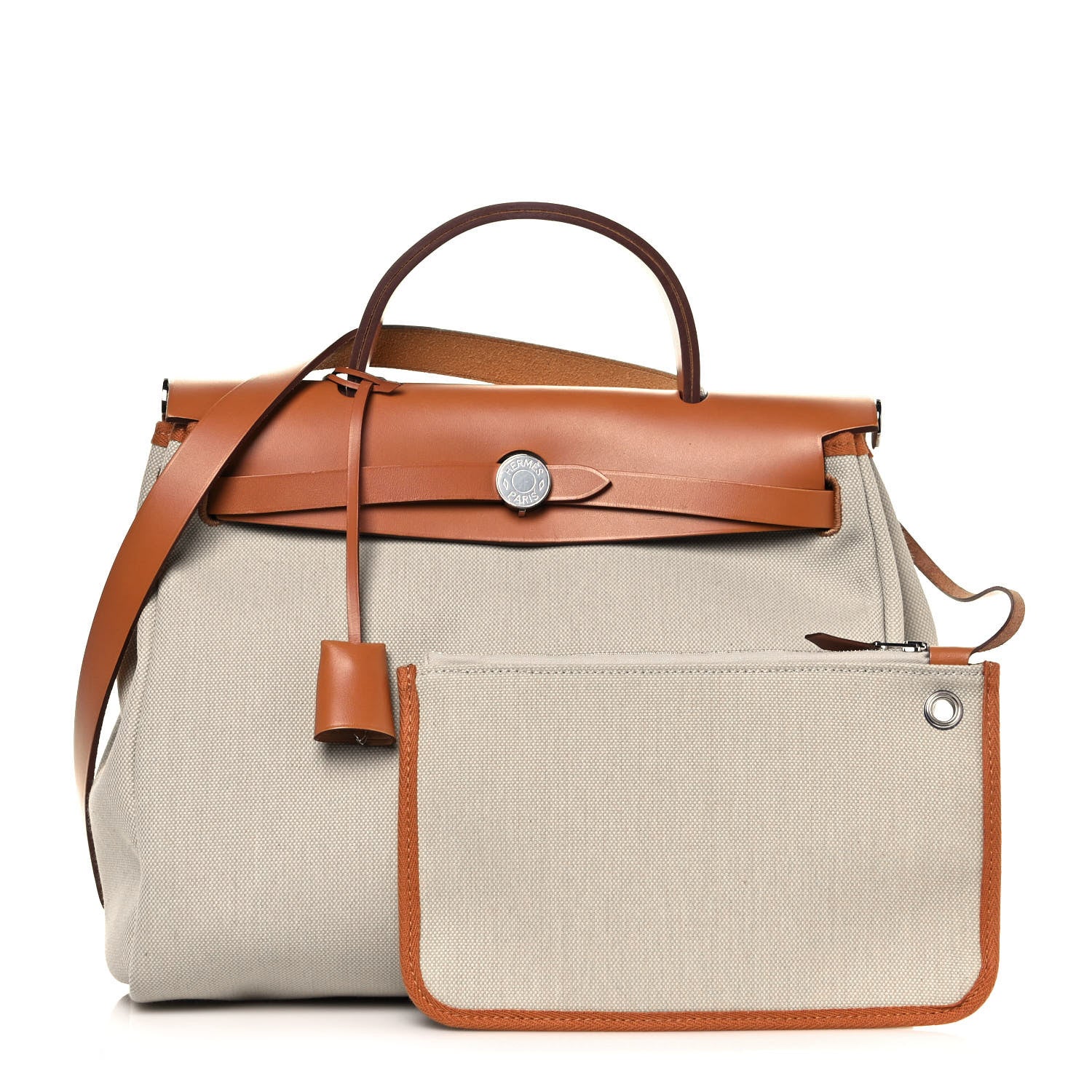 Hermes Vache Hunter Criss Viking Herbag Zip Retourne 31 PM Ecru Beige Naturel 3 of 12
