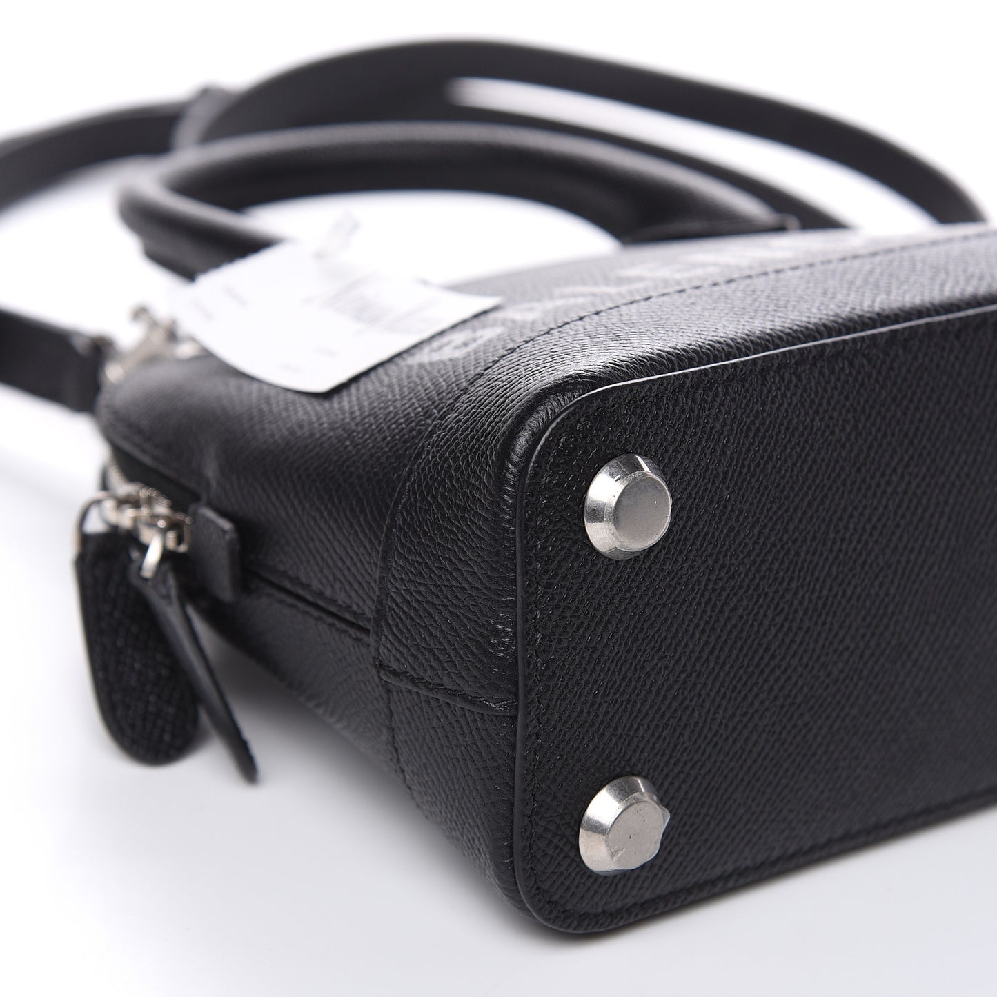 Signature Grained Calfskin XXS Ville Top Handle Bag Black