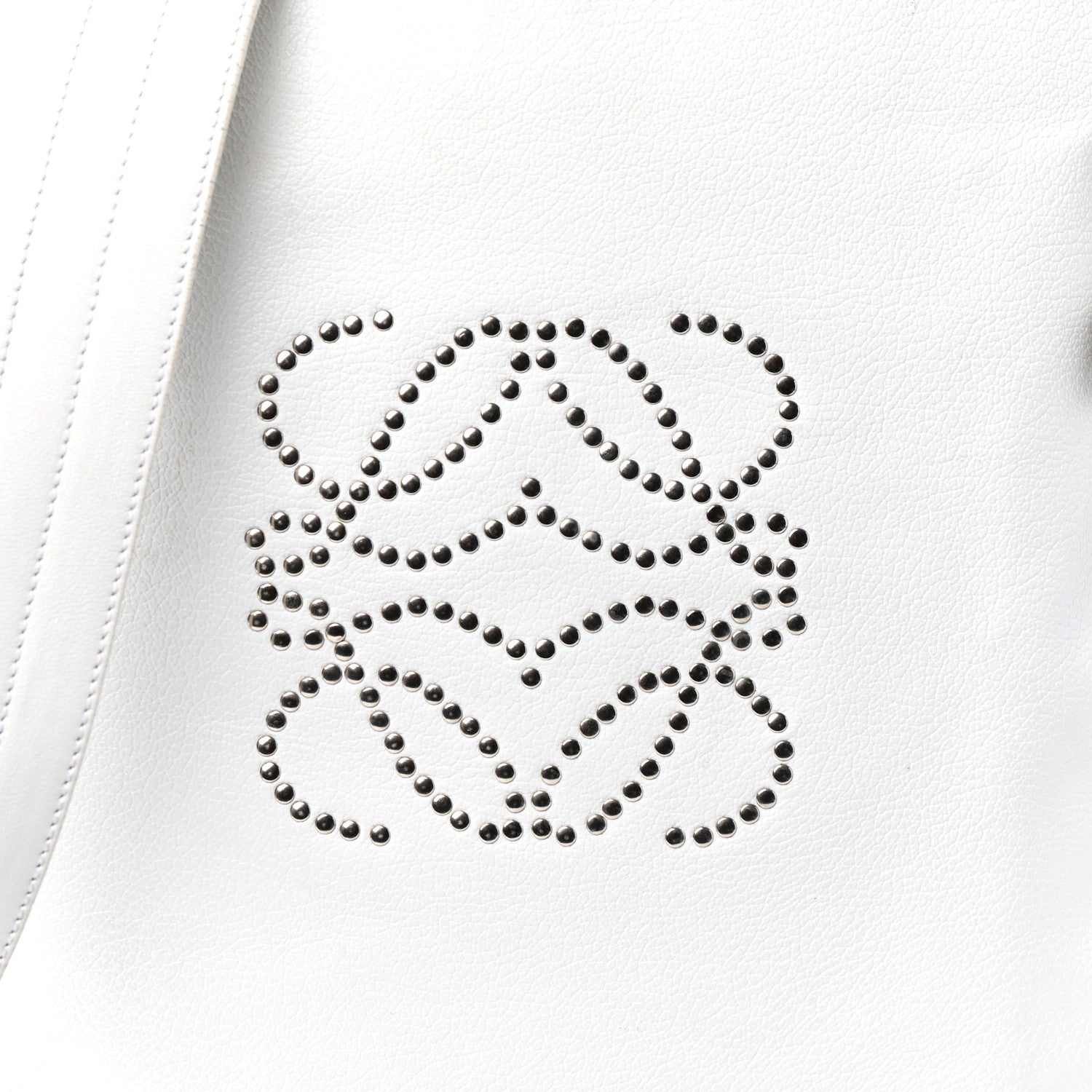 Loewe Calfskin Studded Shopping Tote White 9 of 11