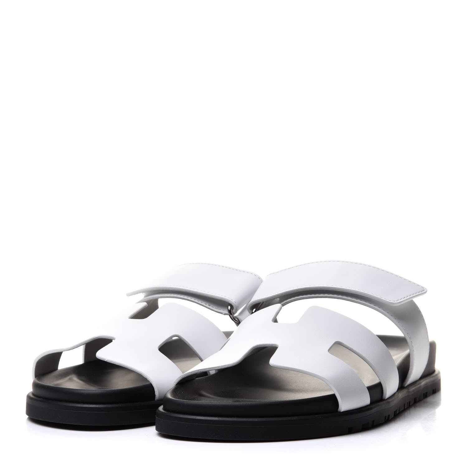 Hermes Calfskin Womens Chypre Sandals 38 White 3 of 11