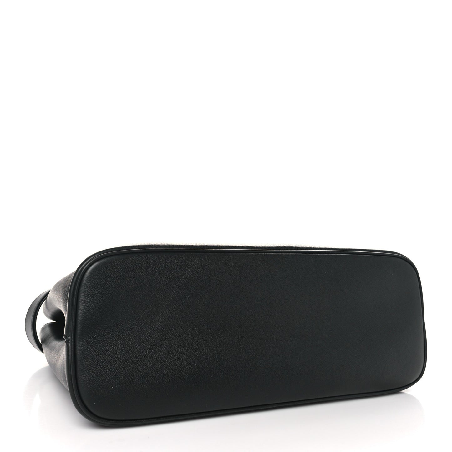 Soft Grain Calfskin Large Buckle Bag With Belt Black