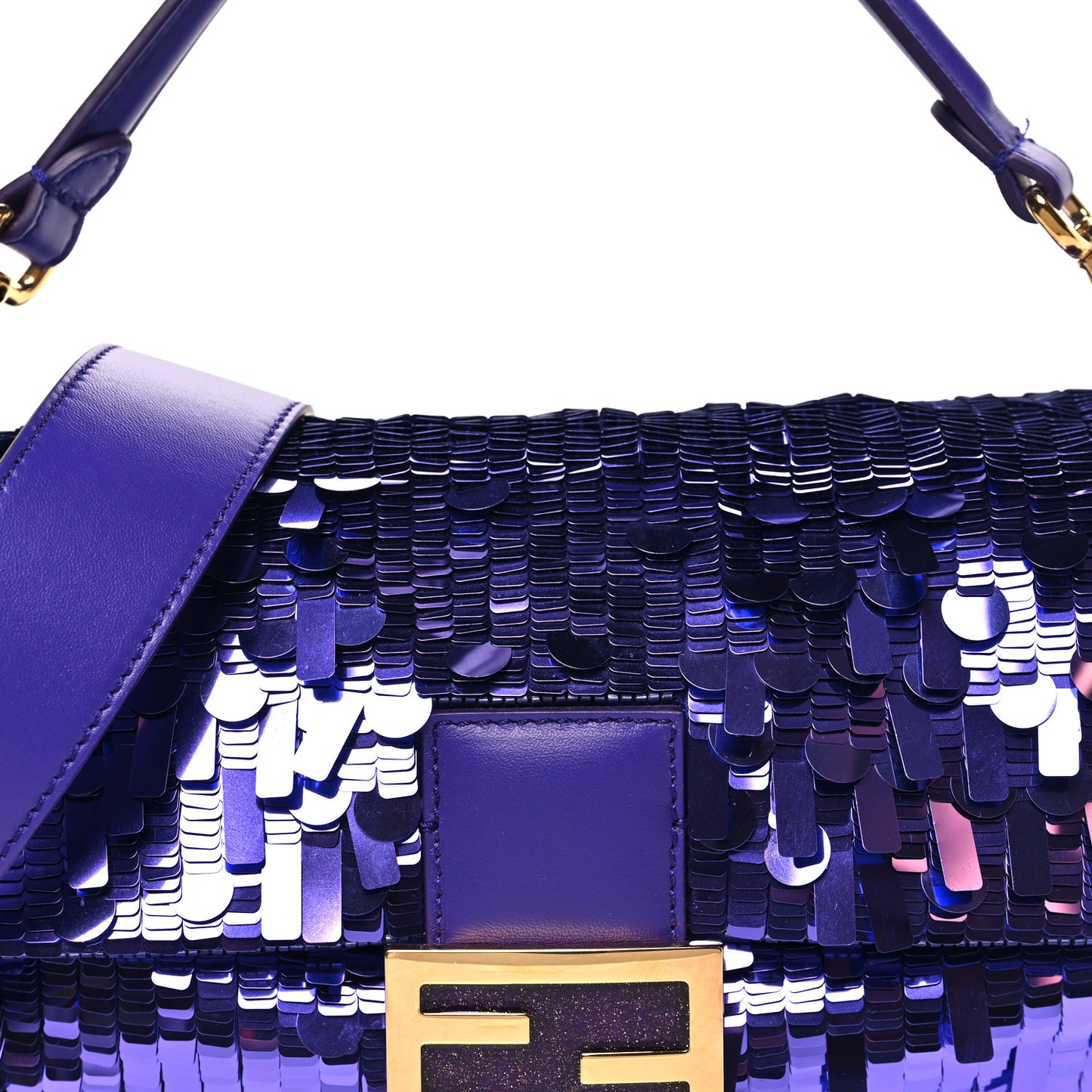 Sequin Paillettes Shiny Nappa Sex and the City Baguette Viola Purple Rain