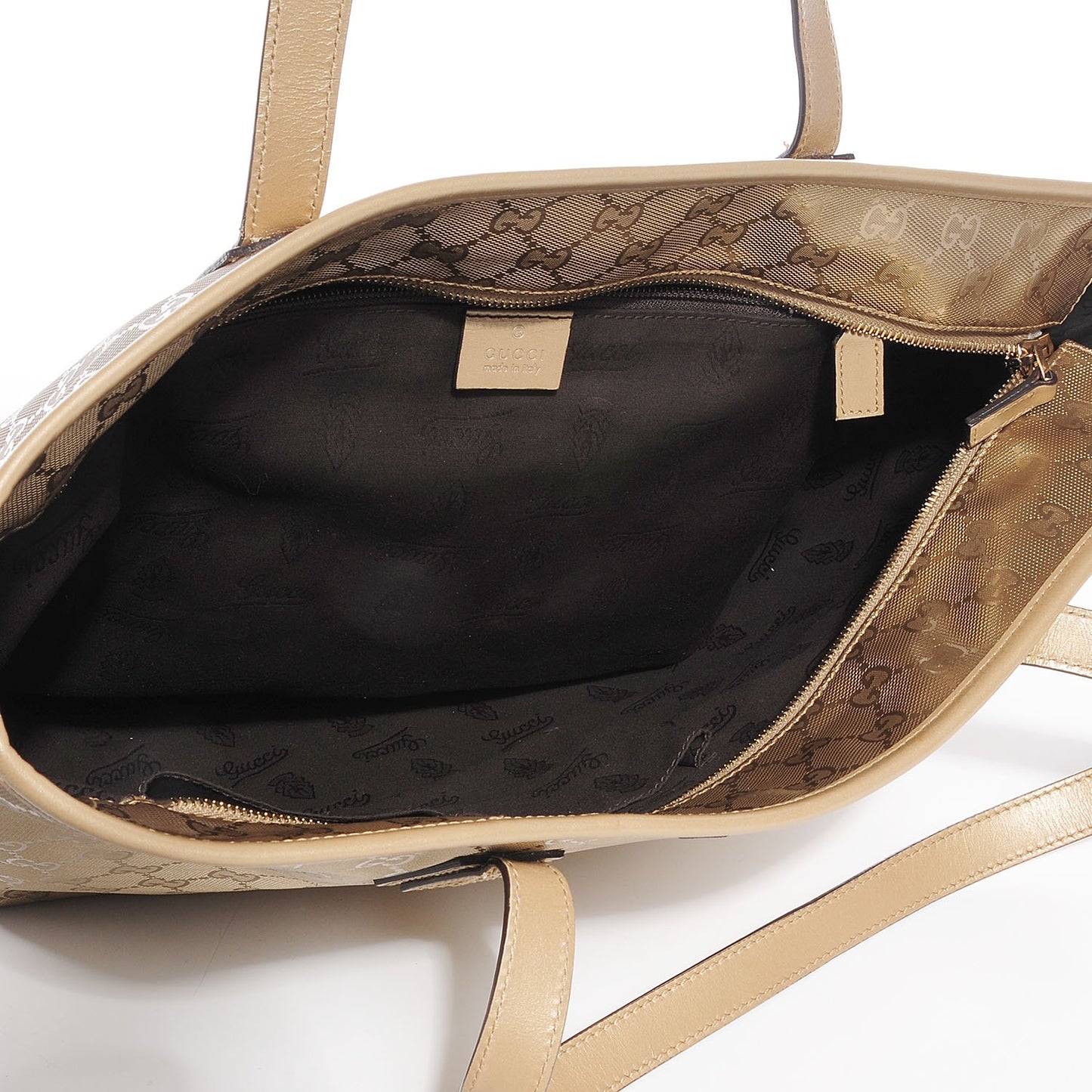 Imprime Monogram Medium Zippered Shopping Tote Champagne