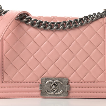 Chanel Lambskin Quilted Medium Boy Flap Light Pink 8 of 15