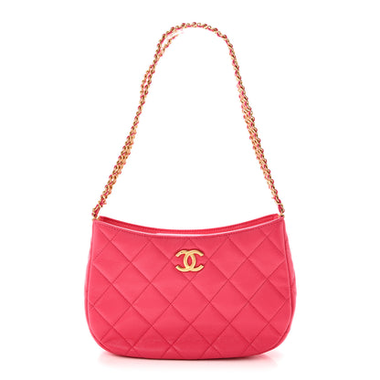 Chanel Caviar Quilted Triple Chain Shoulder Bag Pink 1 of 10