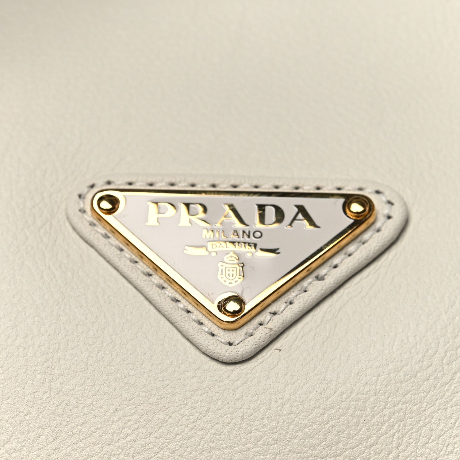 Prada Soft Grain Medium Top Handle Bag With Padlock Bianco 7 of 9