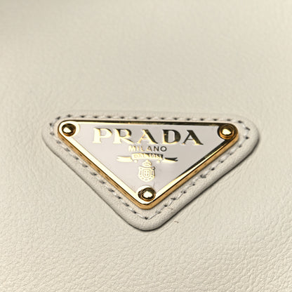 Prada Soft Grain Medium Top Handle Bag With Padlock Bianco 7 of 9