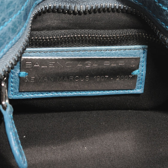 Balenciaga Chevre Giant 21 Gunmetal Hardware City Neiman Marcus LE Bleu 5 of 7