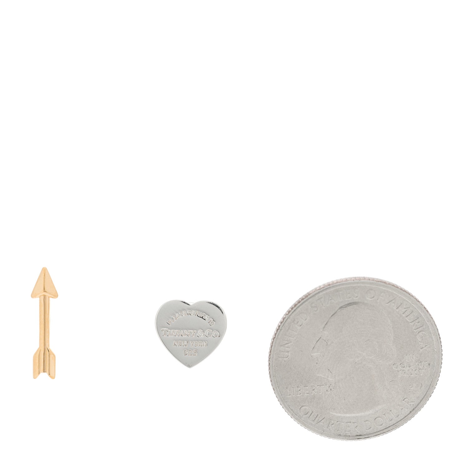 Tiffany 18K Rose Gold Sterling Silver Lovestruck Heart Tag & Arrow Earrings 2 of 5