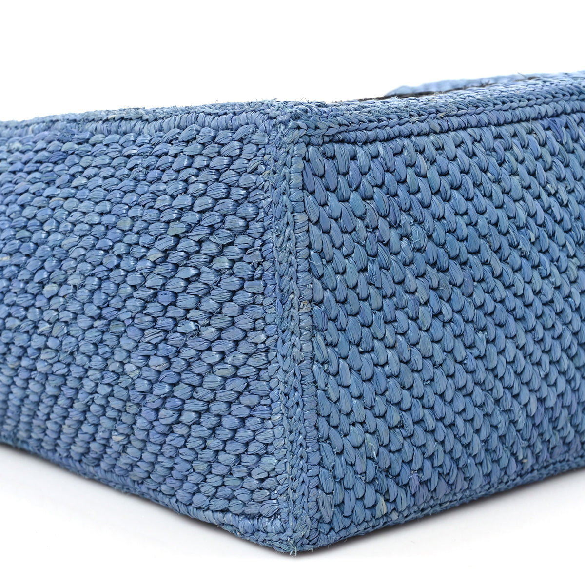 X PAULA'S IBIZA Raffia Small Font Tote Light Blue