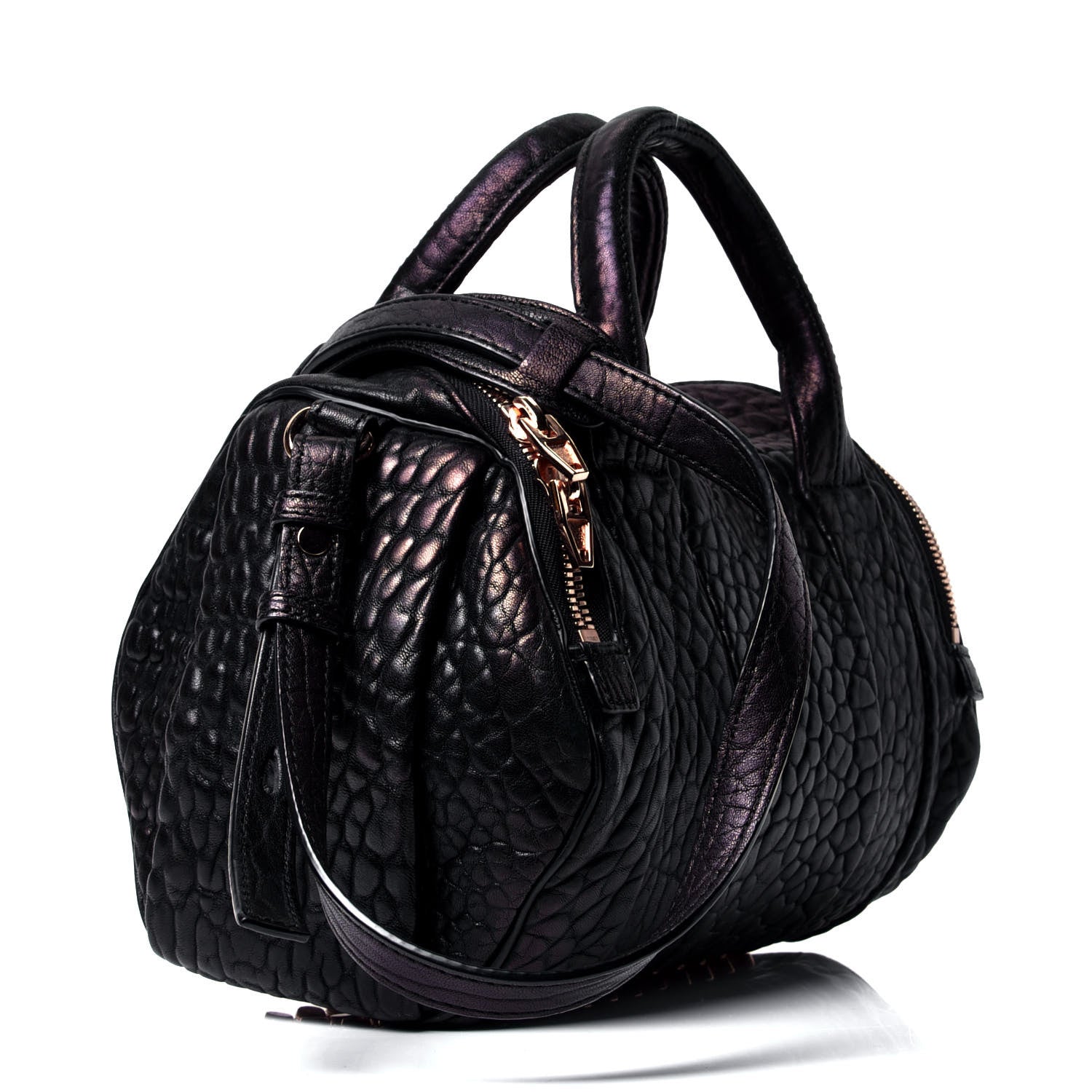 Alexander Wang Pebbled Lambskin Rockie Black Rose Gold Hardware 2 of 5