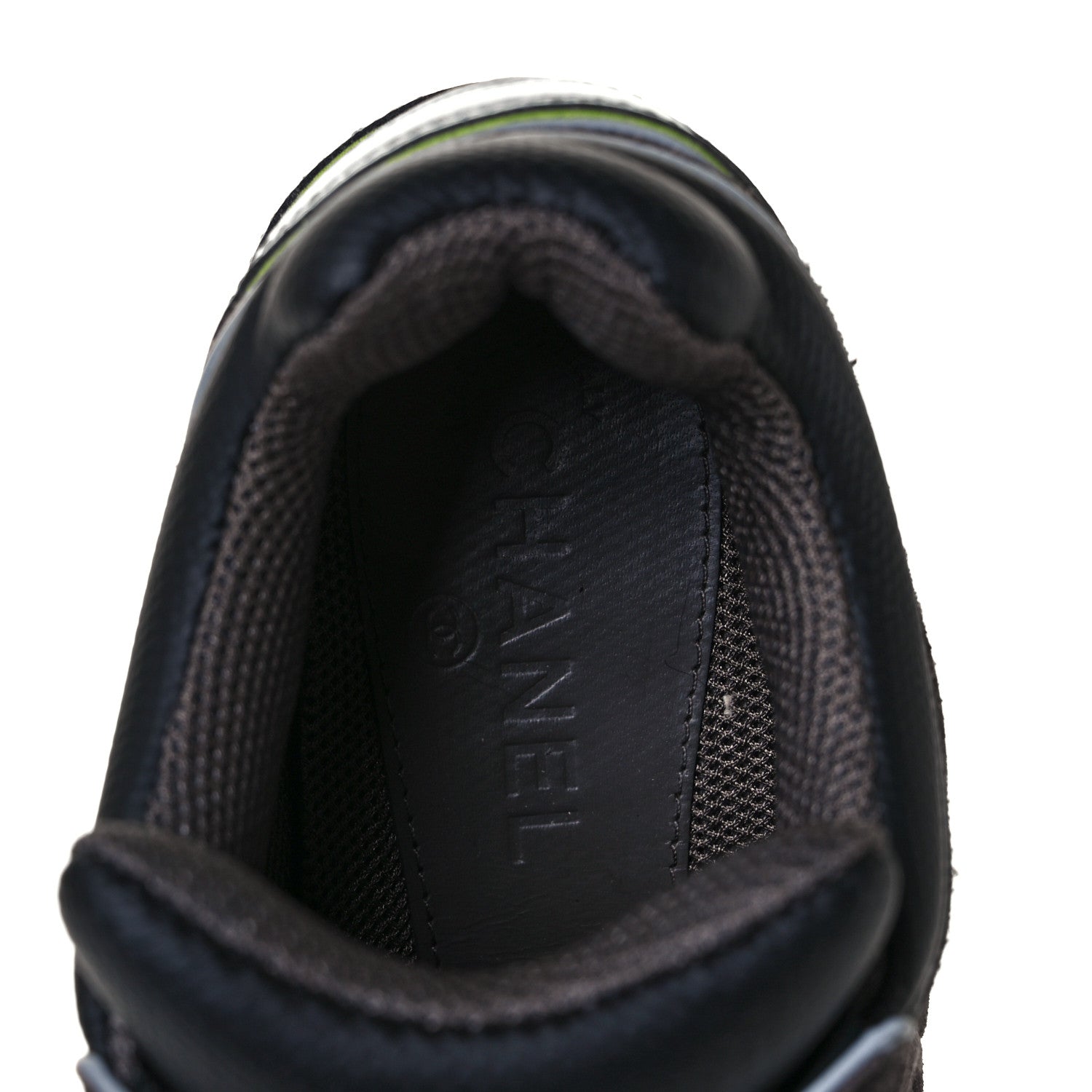 Chanel Calfskin Suede CC Sneakers 38 Black 7 of 10