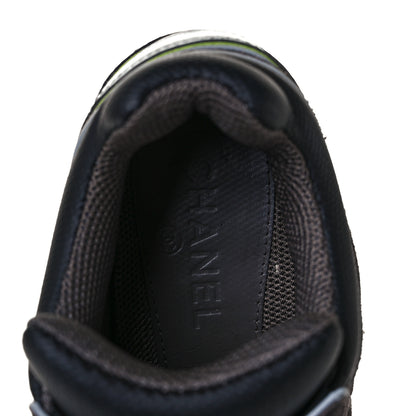 Chanel Calfskin Suede CC Sneakers 38 Black 7 of 10