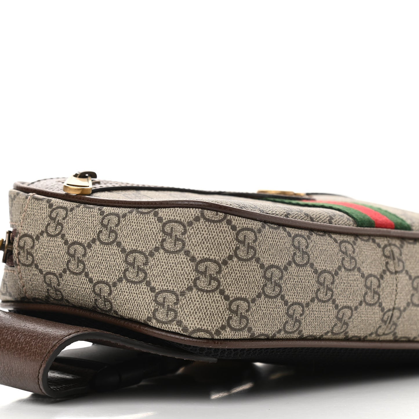 Soft GG Supreme Monogram Medium Ophidia Belt Bag Dark Brown