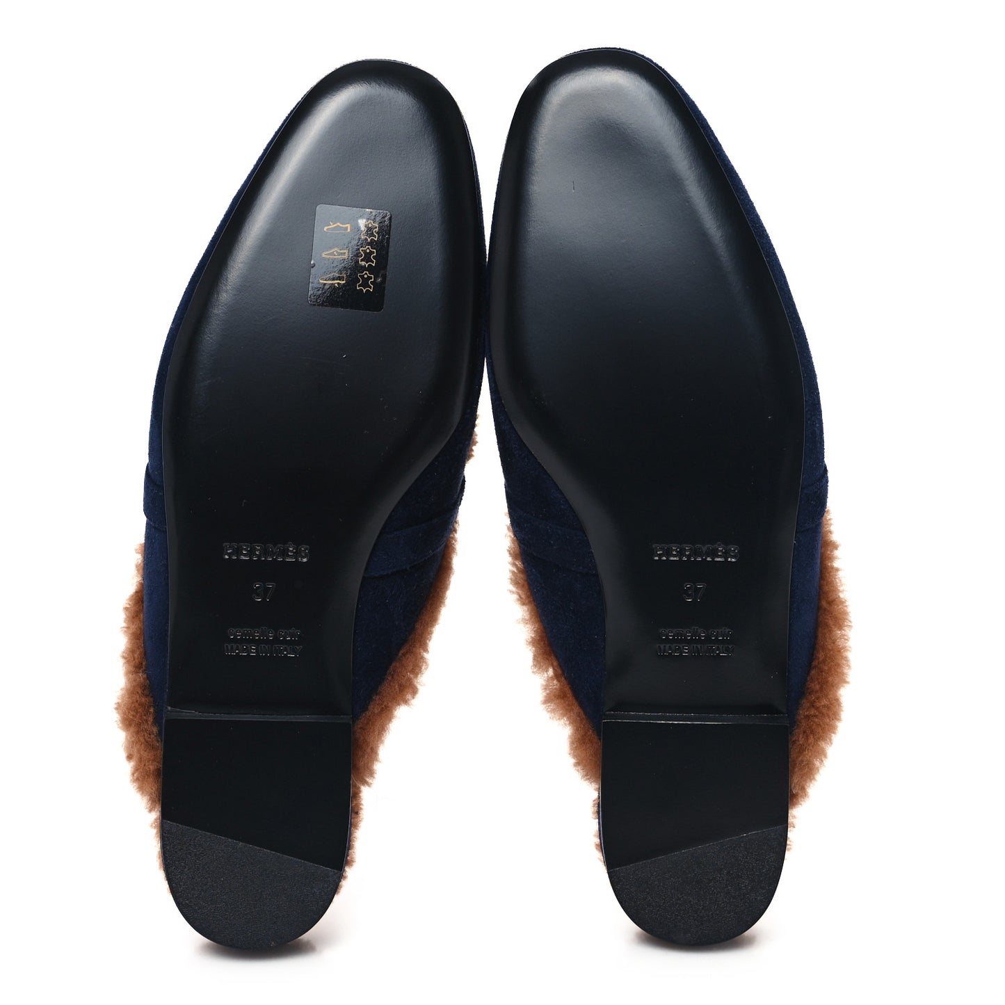 Suede Goatskin Woolskin Womens Oz Mules 37 Marine Gold